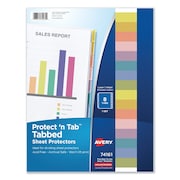 AVERY DENNISON Sheet Protector, Tabs, Clear, PK8 74161